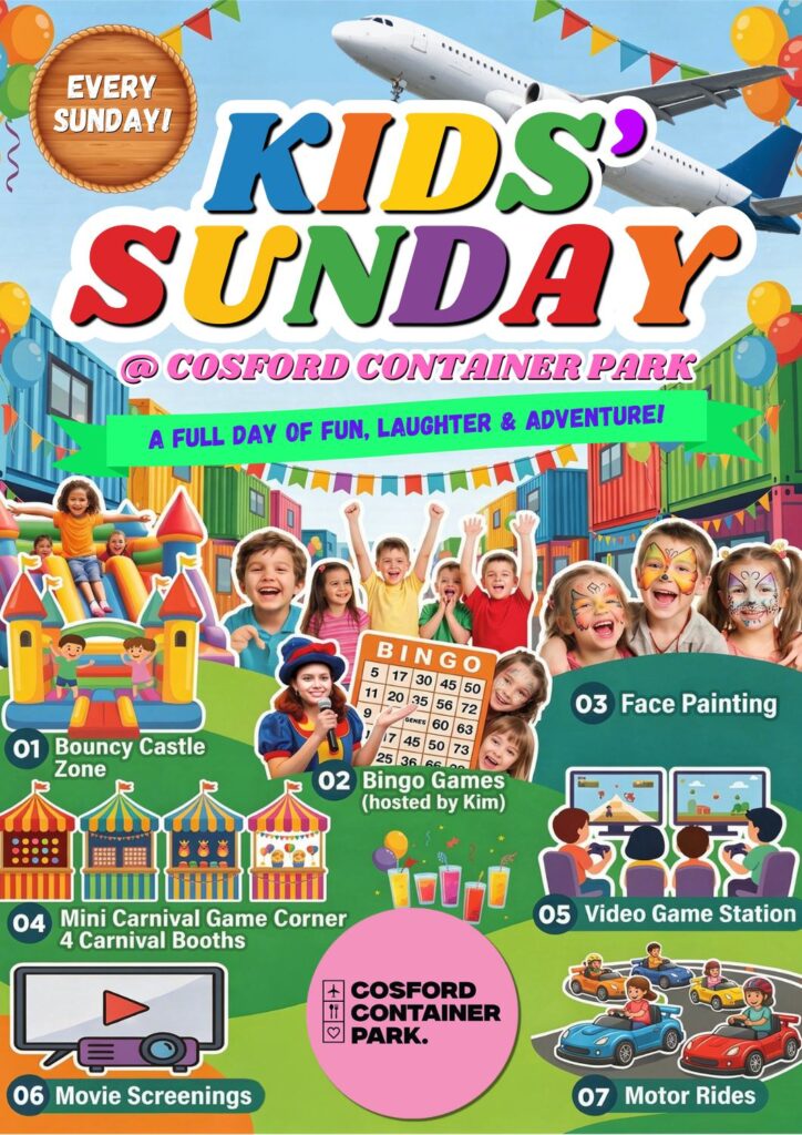 Cosford Container Park Kids Family Sunday